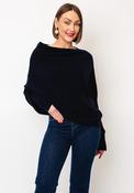 D.E.C.K By Decollage One Size Batwing Asymmetric Jumper, Navy image
