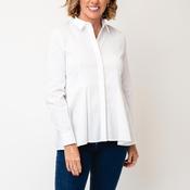 d.e.c.k. By Decollage Peplum Waist Shirt, White image