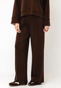 d.e.c.k By Decollage Casual with Stripe Wide Leg Trousers, Chocolate Brown image