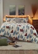 Deyongs Winter Bears Sherpa Duvet Cover Set, White &amp; Blue image