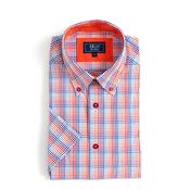 Daniel Grahame Spring Gingham Shirt, Red &amp; Orange Multi image