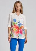 Dolcezza Floral Button Up Shirt, White Multi image