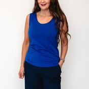 Dolcezza Basic Round Neck Tank Top, Blue