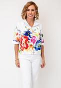 Dolcezza Floral Print Zip Jacket, White Multi image