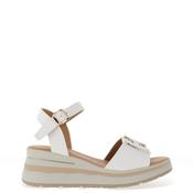 Donna Serena Leather Chunky Platform Sandals, White