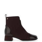Donna Serena Patent Leather Toe Cap Low Heel Boots, Brown image