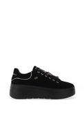 Donna Serena Suede Dragonfly Platform Trainers, Black image