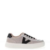 Drilleys Eighty Leather Fleece Skater Trainers, Grey