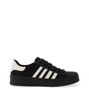 Drilleys Ninety-One Leather Quad Stripe Trainers, Black image