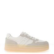 Drilleys Ninety-Three Faux Leather Flatform Gum Sole Trainers, White image