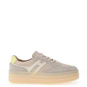 Drilleys Ninety-Three Faux Leather Flatform Gum Sole Trainers, Beige image
