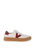 Drilleys Ninety Leather Gum Trainers, White &amp; Wine image