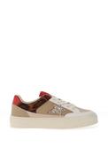 Drilleys Seventy-Three Faux Leather Trainers, Cream Multi image