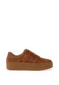 Drilleys Sixty Eight Suede Platform Trainers, Tan image