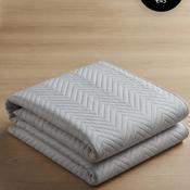 EA Design Luxury Chevron Quilted 245x260cm Throw, Charcoal image