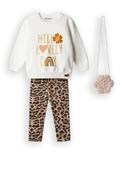 Ebita Mini Girl Floral Sweater and Legging Set, White image