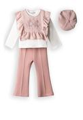 Ebita Mini Girl Top Trouser and Hat Set, Pink image