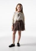Ebita Mini Girl Tulle Skirt Cardigan and Top Set, Cream image