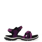 Ecco Womens Leather Multi Strap Velcro Sandals, Purple Beetroot image