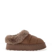 Zen Collection Faux Fur Mule Slipper Shoes, Brown image