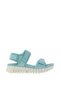 Ecco Womens Leather Gruuv Sol Sandals, Blue image