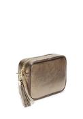 Elie Beaumont Crossbody Tassel Bag with Charcoal Strap, Bronze image