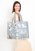 Elie Beaumont Serendipity Cotton Quilted Tote, Grey Meadow image