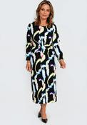 Ella Boo Abstract Print Midi Dress, Black Multi image