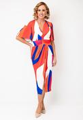 Ella Boo Abstract Print Midi Dress, Orange Multi image