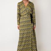 Ella Boo Abstract Print Aline Dress, Olive Green