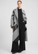 Elsewhere Contrast Panel Wool Blend Coat, Grey image