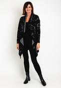 Elsewhere Jardim Asymmetrical Long Cardigan, Black image
