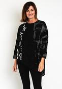 Elsewhere Cassia Multi Print Textured Top, Black image