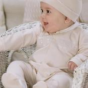 Emile et Rose Baby Jesse Babygrow and Hat, Beige image