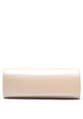 Emis Leather Fold Over Cylinder Clutch Bag, Cream image