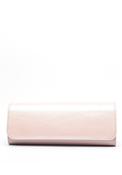 Emis Leather Fold Over Cylinder Clutch Bag, Pink image