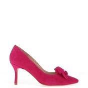 Emis Suede Leather Bow Heeled Shoes, Pink