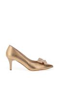 Emis Bow Shimmer Pointed Toe Heels, Rustic Gold image