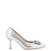 Emis Embellished Brooch Detail Heels, Silver