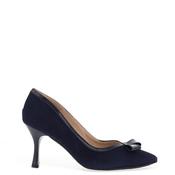 Emis Bow Detail Suede Heels, Navy