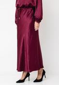 Esqualo Satin Drawstring Midi Skirt, Wine image