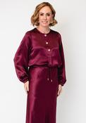 Esqualo Satin Round Neck Blouse, Wine image