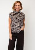 EsQualo Geometric Print Blouse, Brown Multi image