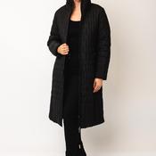 Etage Quilted Long Coat, Black
