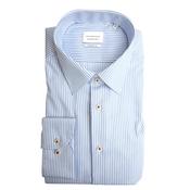 1863 by Eterna Stripe Comfort Fit Shirt, Light Blue &amp; White image