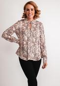 Eva Kayan Snake Skin Collar Blouse, Wine image