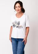Eva Kayan Embellished Floral T Shirt, White image