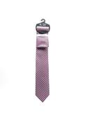 Fletcher’s Gallery Geo Diamond Print Tie &amp; Pocket Square Set, Pink image