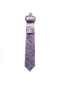 Fletcher’s Gallery Floral Paisley Print Tie &amp; Pocket Square Set, Lilac image