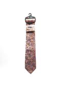 Fletcher’s Gallery Floral Paisley Print Tie &amp; Pocket Square Set, Orange